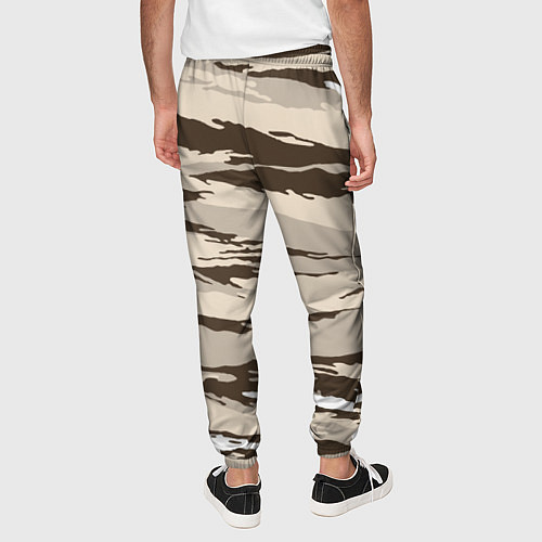 Мужские брюки Камуфляж: коричневый/кремовый / 3D-принт – фото 4