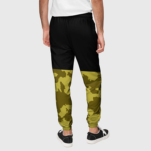 Мужские брюки Камуфляж: черный/болотный / 3D-принт – фото 4