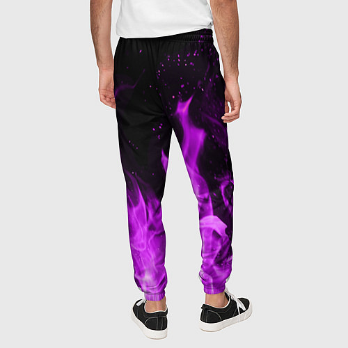 Мужские брюки Фиолетовый огонь / 3D-принт – фото 4