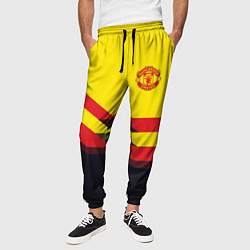 Брюки на резинке мужские Man United FC: Yellow style, цвет: 3D-принт — фото 2