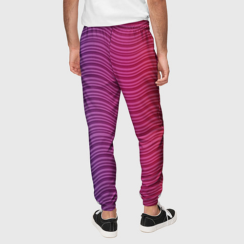 Мужские брюки Цветные волны / 3D-принт – фото 4