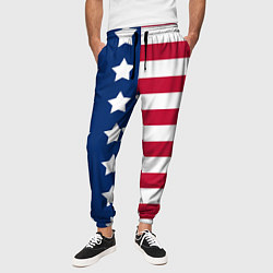 Брюки на резинке мужские USA Flag, цвет: 3D-принт — фото 2