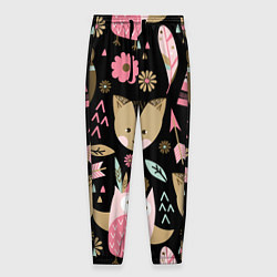 Брюки на резинке мужские Лесные друзья, цвет: 3D-принт