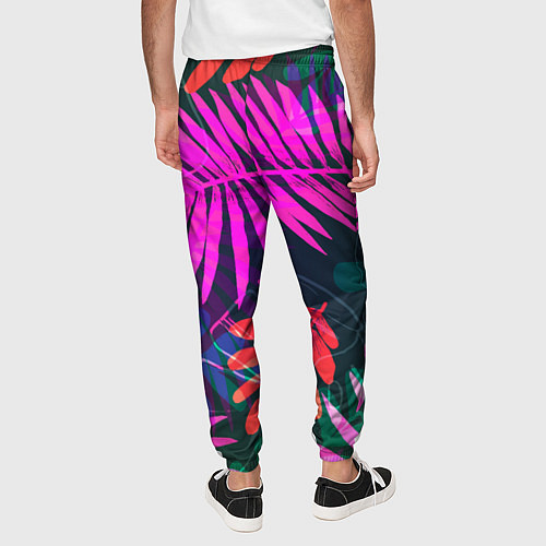 Мужские брюки Неоновые тропики / 3D-принт – фото 4