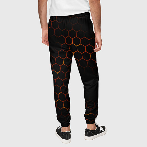 Мужские брюки Apex Legends: Orange Carbon / 3D-принт – фото 4