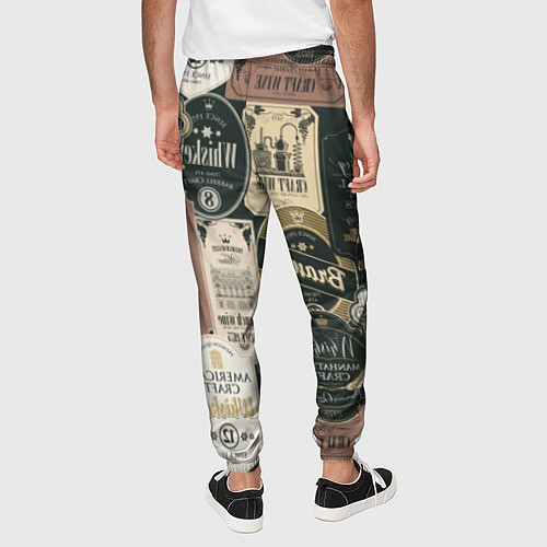 Мужские брюки Этикетки мира Виски / 3D-принт – фото 4