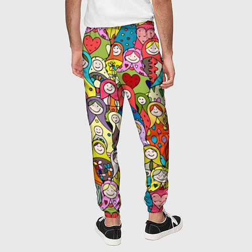 Мужские брюки Весёлые матрешки / 3D-принт – фото 4