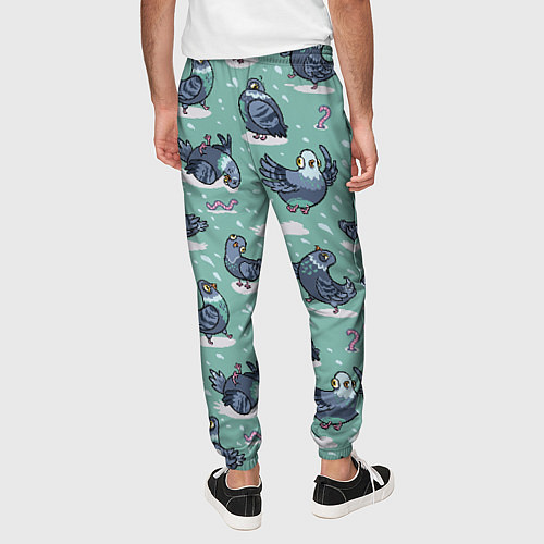 Мужские брюки Голуби и червяки / 3D-принт – фото 4