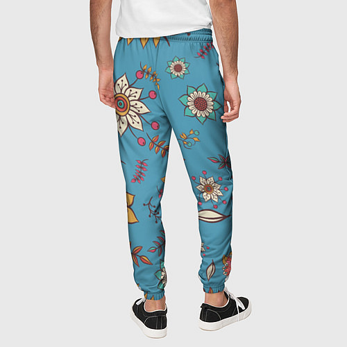 Мужские брюки Цветочный рай узор / 3D-принт – фото 4