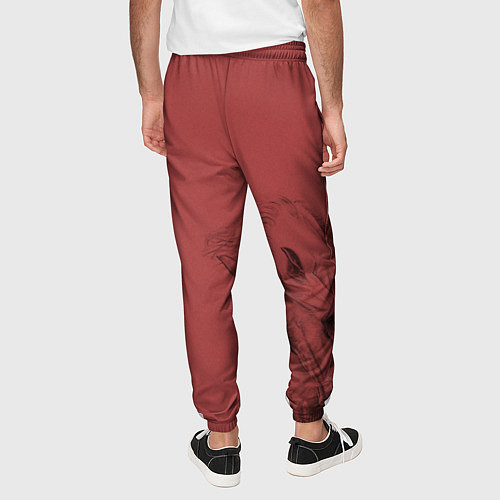 Мужские брюки Конь на красном фоне / 3D-принт – фото 4