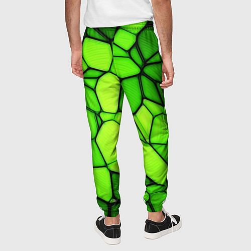 Мужские брюки Зеленая мозаика / 3D-принт – фото 4