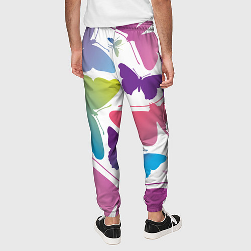 Мужские брюки Разноцветные бабочки / 3D-принт – фото 4