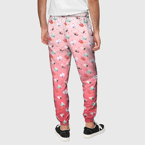 Мужские брюки Пижамный цветочек / 3D-принт – фото 4
