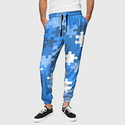Брюки на резинке мужские Пазл, цвет: 3D-принт — фото 2