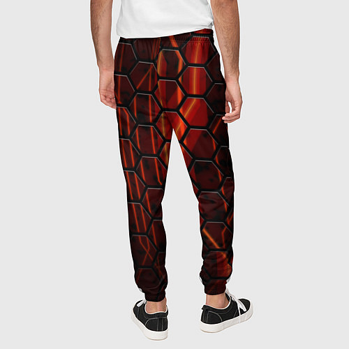Мужские брюки Огненные соты / 3D-принт – фото 4