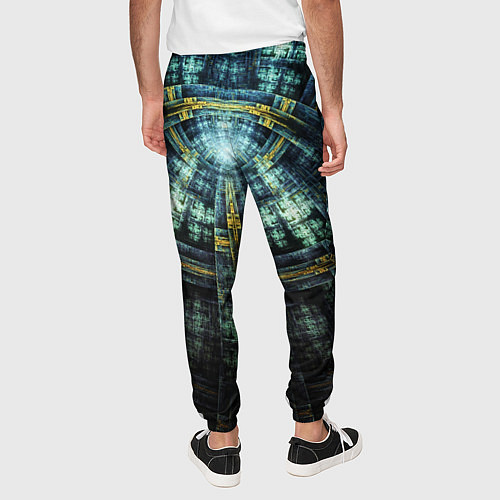 Мужские брюки Фрактал узор будущее масоны / 3D-принт – фото 4