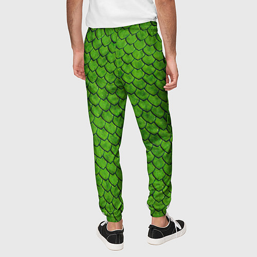 Мужские брюки Зелёная чешуя / 3D-принт – фото 4