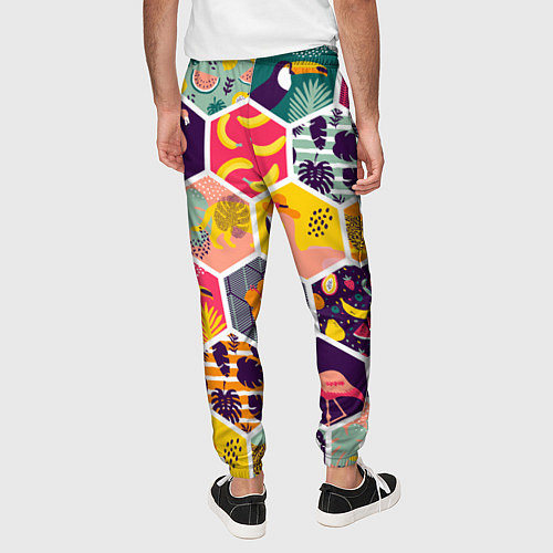 Мужские брюки Тропические соты / 3D-принт – фото 4
