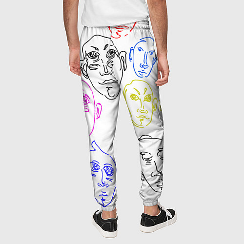 Мужские брюки Цветные лица / 3D-принт – фото 4