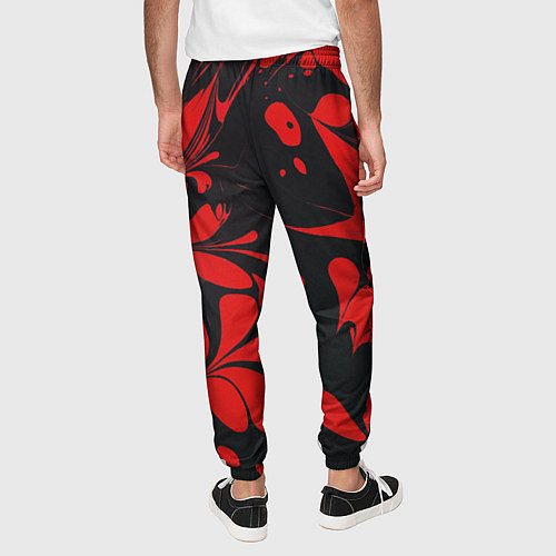 Мужские брюки Красный Мрамор / 3D-принт – фото 4