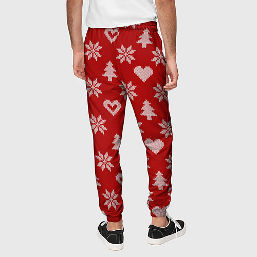 Мужские брюки Красный рождественский свитер / 3D-принт – фото 4
