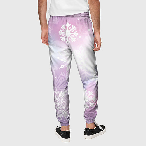 Мужские брюки Снежинки / 3D-принт – фото 4