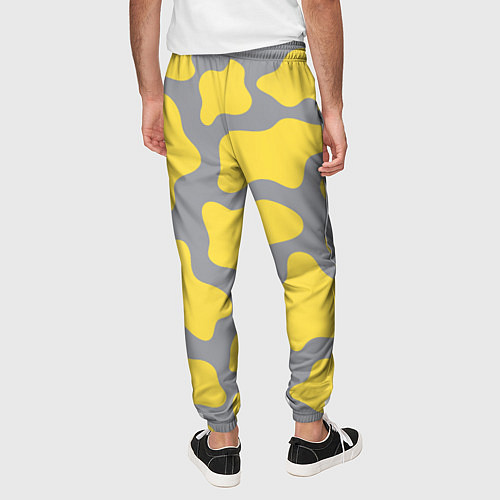 Мужские брюки Желто-серая корова / 3D-принт – фото 4