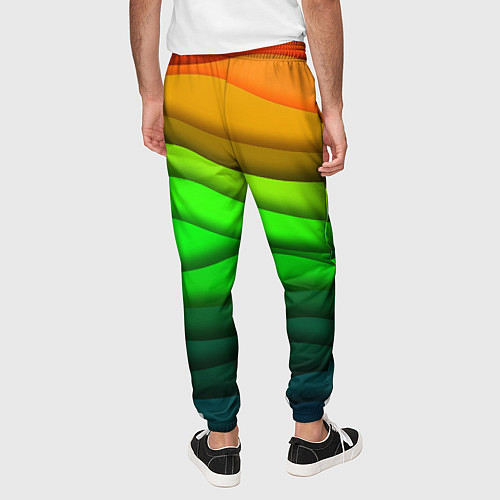 Мужские брюки Цветные волны / 3D-принт – фото 4