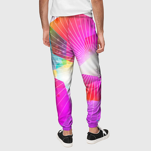 Мужские брюки Шечтиугольники яркие / 3D-принт – фото 4
