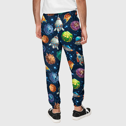 Мужские брюки Мультяшные планеты / 3D-принт – фото 4
