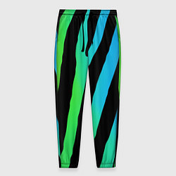 Брюки на резинке мужские Радужная зебра, цвет: 3D-принт