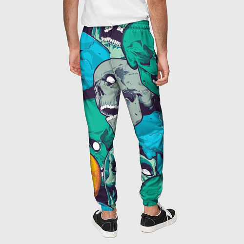 Мужские брюки Черепа разноцветные / 3D-принт – фото 4