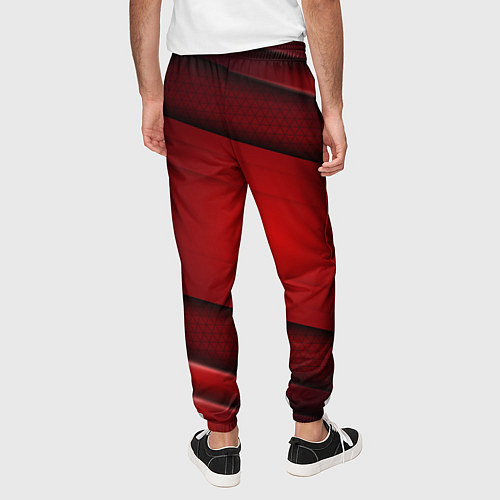 Мужские брюки 3D red Абстрактные линии / 3D-принт – фото 4