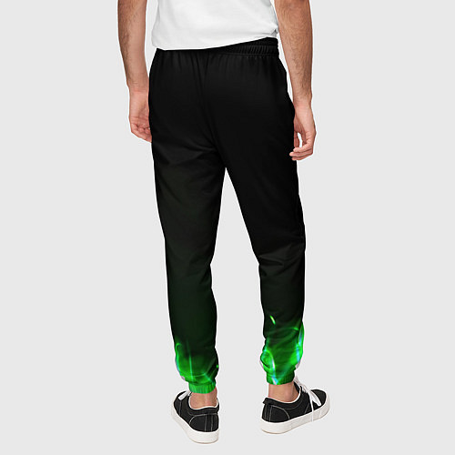 Мужские брюки Зеленый огонь / 3D-принт – фото 4