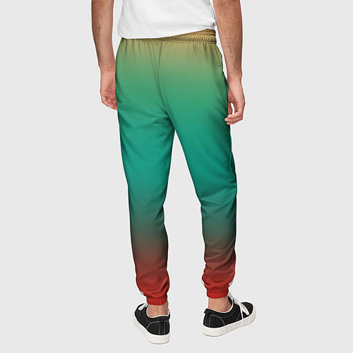 Мужские брюки Красно-бирюзовый градиент / 3D-принт – фото 4