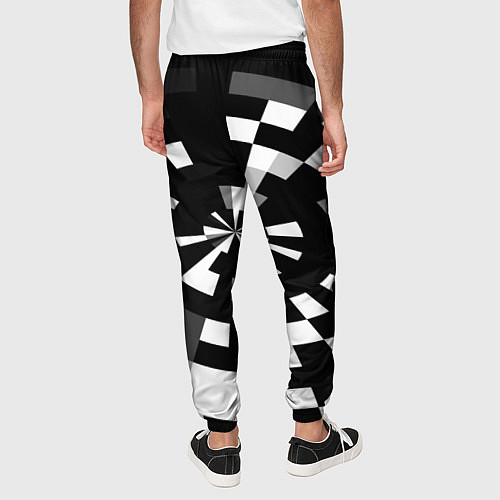 Мужские брюки Черно-белый фон иллюзии / 3D-принт – фото 4