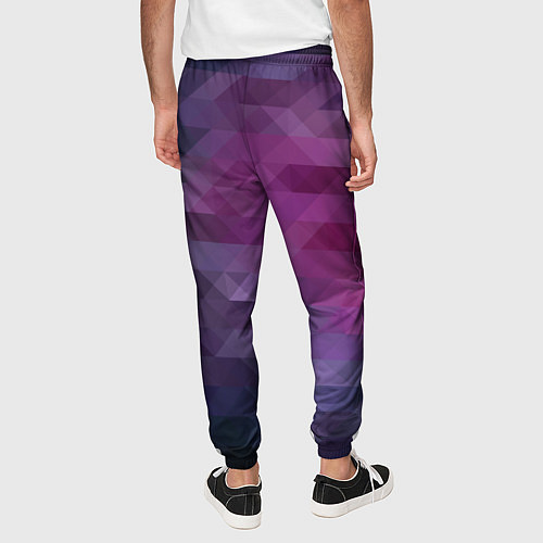 Мужские брюки Фиолетово-бордовый узор / 3D-принт – фото 4