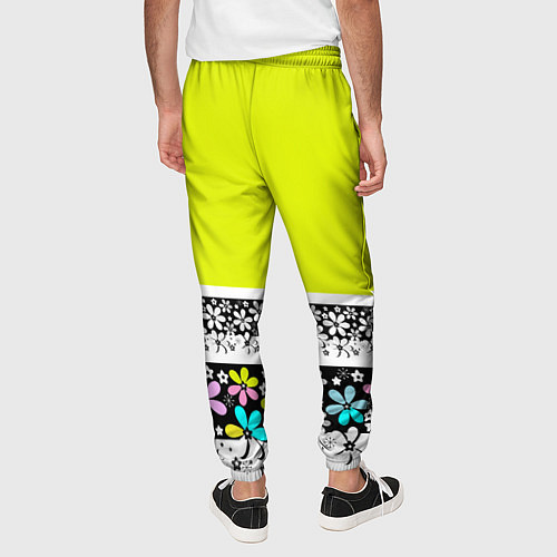 Мужские брюки Яркий цветочный узор / 3D-принт – фото 4