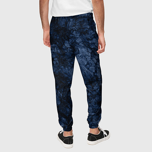 Мужские брюки Темно-синяя текстура камня / 3D-принт – фото 4