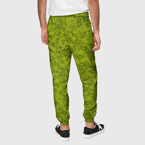 Мужские брюки Зеленый мраморный узор / 3D-принт – фото 4