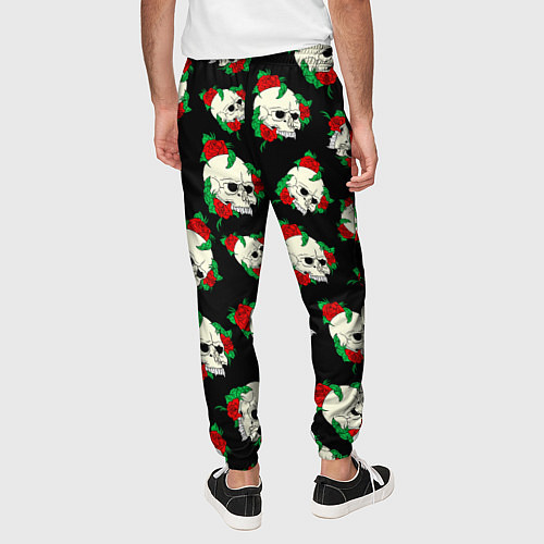 Мужские брюки Черепа и розы Skull and Roses / 3D-принт – фото 4