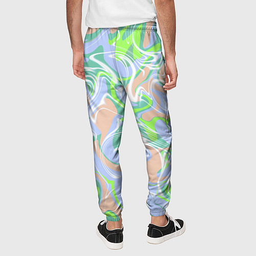 Мужские брюки Разноцветные разводы красок / 3D-принт – фото 4