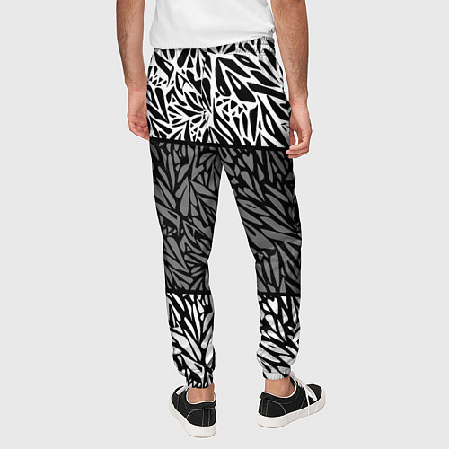 Мужские брюки Абстрактный черно-белый узор / 3D-принт – фото 4