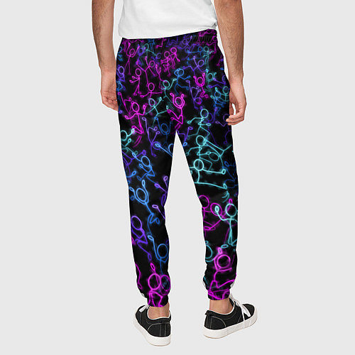Мужские брюки Neon Rave Party / 3D-принт – фото 4