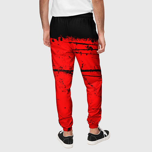 Мужские брюки КРАСНЫЙ ГРАНЖ RED GRUNGE / 3D-принт – фото 4