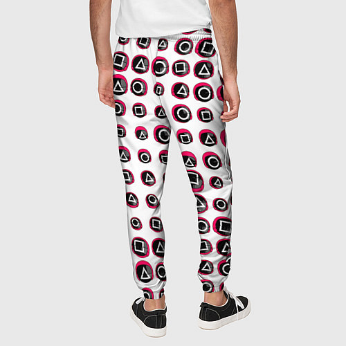 Мужские брюки Игра в кальмара: Паттерн масок / 3D-принт – фото 4