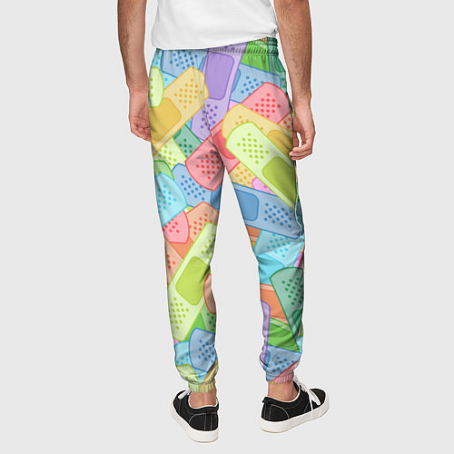 Мужские брюки Цветные пластыри / 3D-принт – фото 4
