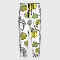 Брюки на резинке мужские Лимонный паттерн, цвет: 3D-принт