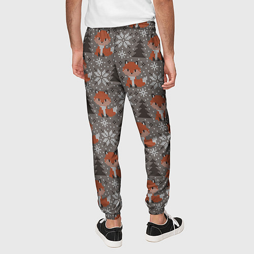 Мужские брюки Вязанные лисички / 3D-принт – фото 4