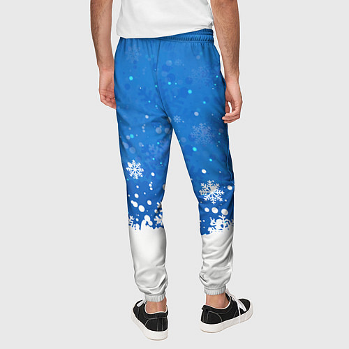 Мужские брюки Снежинки - С Новым Годом / 3D-принт – фото 4
